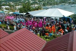 Carnival Parade, lagoon beyond
