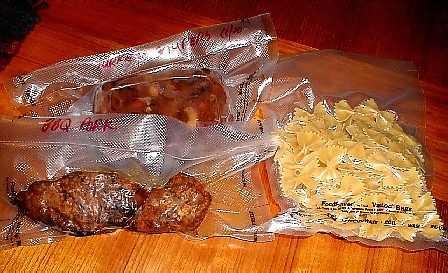 BBQ Pork, pasta and frozen stew