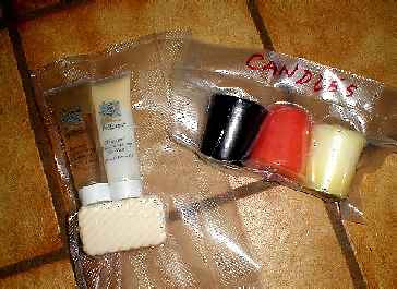 Candles, and toiletries
